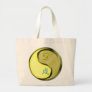 Gemini & Metal Dog Large Tote Bag