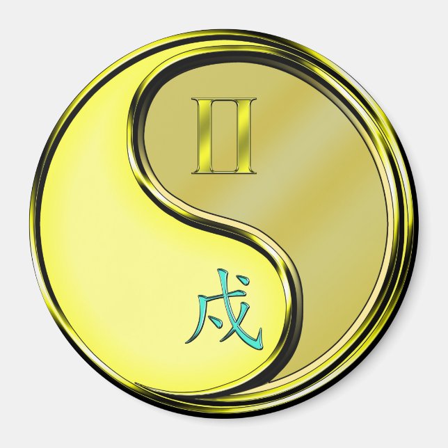 Gemini & Metal Dog Magnet (Front)