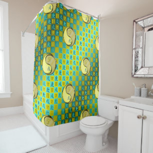 Gemini & Metal Dog Shower Curtain