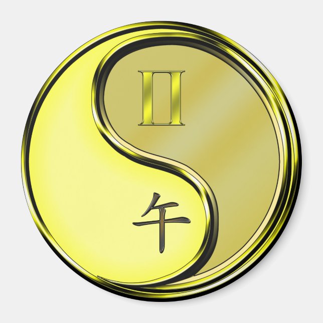 Gemini & Metal Horse Magnet (Front)