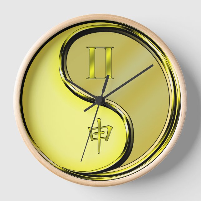 Gemini & Metal Monkey Clock (Front)