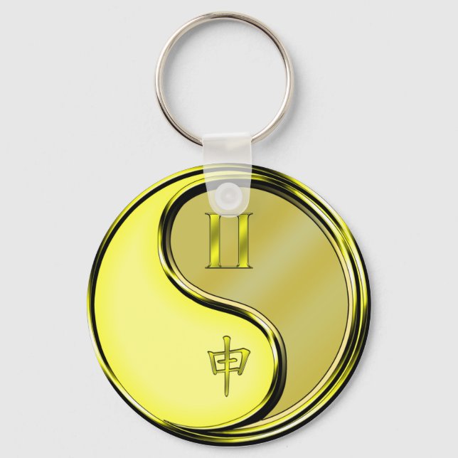 Gemini & Metal Monkey Key Ring (Front)