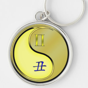 Gemini & Metal Ox Key Ring