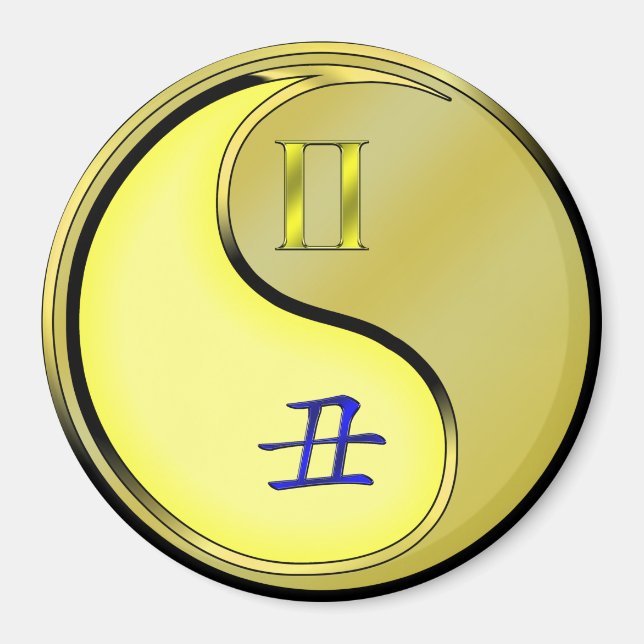 Gemini & Metal Ox Magnet (Front)