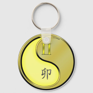 Gemini & Metal Rabbit Key Ring