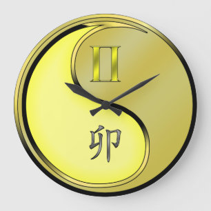 Gemini & Metal Rabbit Large Clock