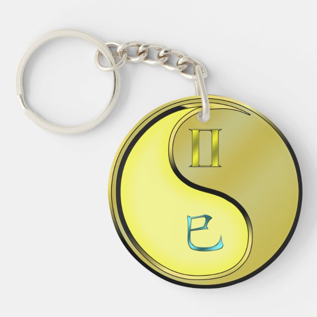 Gemini & Metal Snake Key Ring (Front)