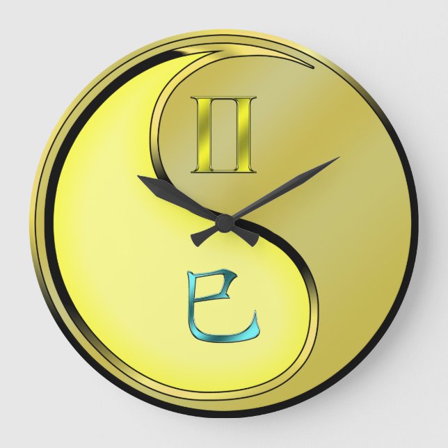 Gemini & Metal Snake Large Clock (Front)