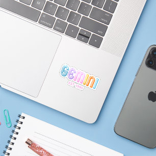 Gemini modern colourful typography astrology cute
