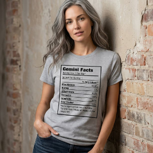 Gemini Nutrition Fact Zodiac T-Shirt