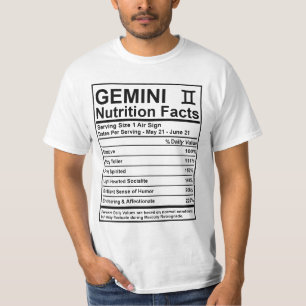 Gemini Nutrition Facts - #SaveTheWorldTribe Shirt