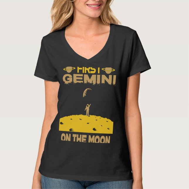 Gemini On The Moon T-Shirt (Front)