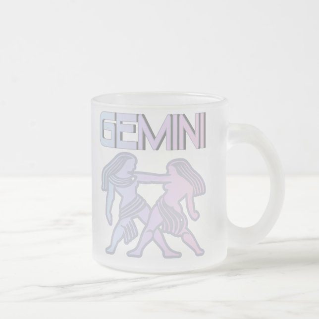 Gemini Pastels Frosted Glass Coffee Mug (Right)