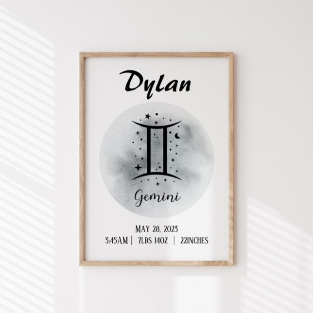 Gemini Personalised Zodiac Custom name Poster (Creator Uploaded)