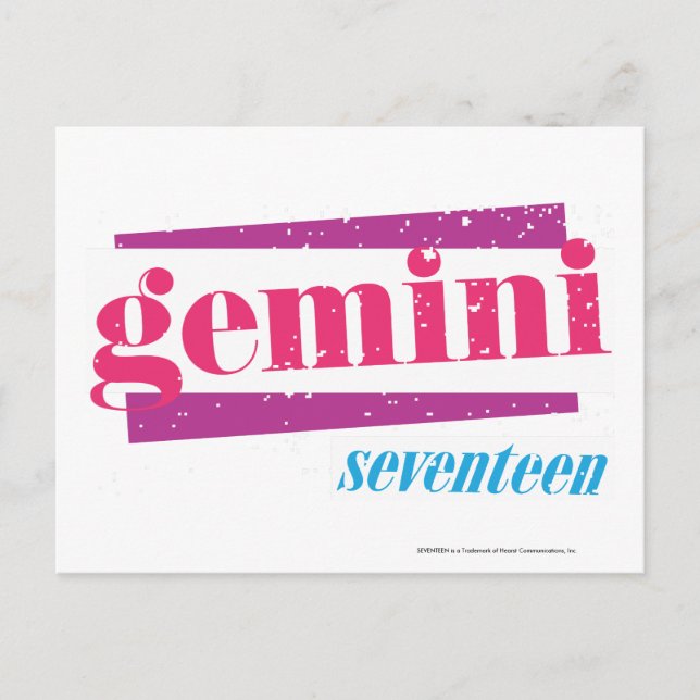 Gemini Pink Postcard (Front)