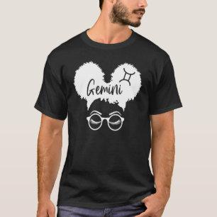 Gemini Queen Afro Cute Zodiac Sign Gemini T-Shirt