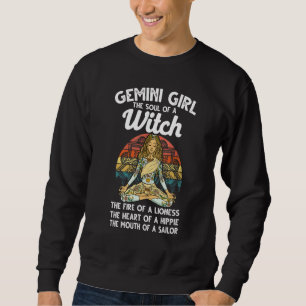 Gemini Queen May Or June Birthday Zodiac Sign Retr Sweatshirt