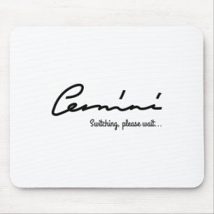 Gemini Quirky Tee. Sticker Mouse Mat