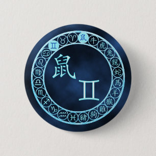 Gemini/Rat 6 Cm Round Badge