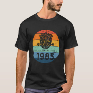 Gemini Retro Vitage Sunset Zodiac Sign Birthday 19 T-Shirt