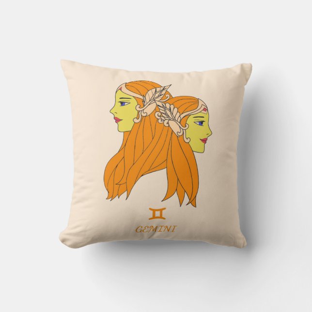 Gemini Reversible Throw Pillow (Front)