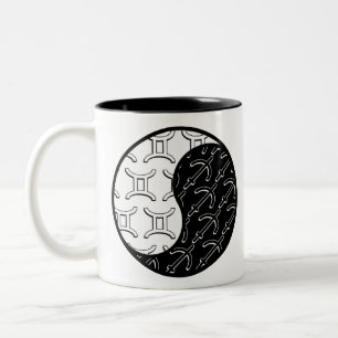 Gemini Sagittarius yin yang zodiac couple Two-Tone Coffee Mug