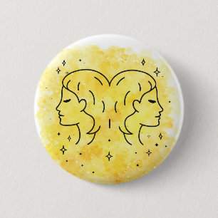 Gemini Sign 6 Cm Round Badge