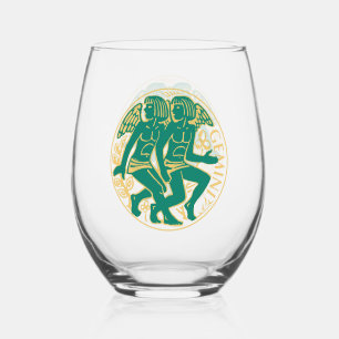 Gemini Sign of the Zodiac Stemless Wine Glass