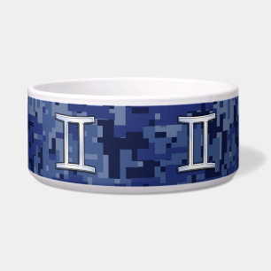 Gemini Sign on Navy Blue Digital Camouflage