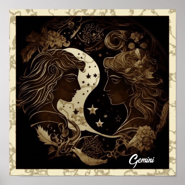 Gemini Sign Wall Art  (Front)