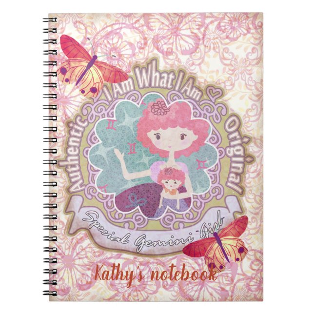 Gemini signs. Personalised. notebook (Front)
