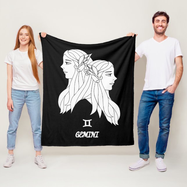 Gemini Silhouette Fleece Blanket (In Situ)