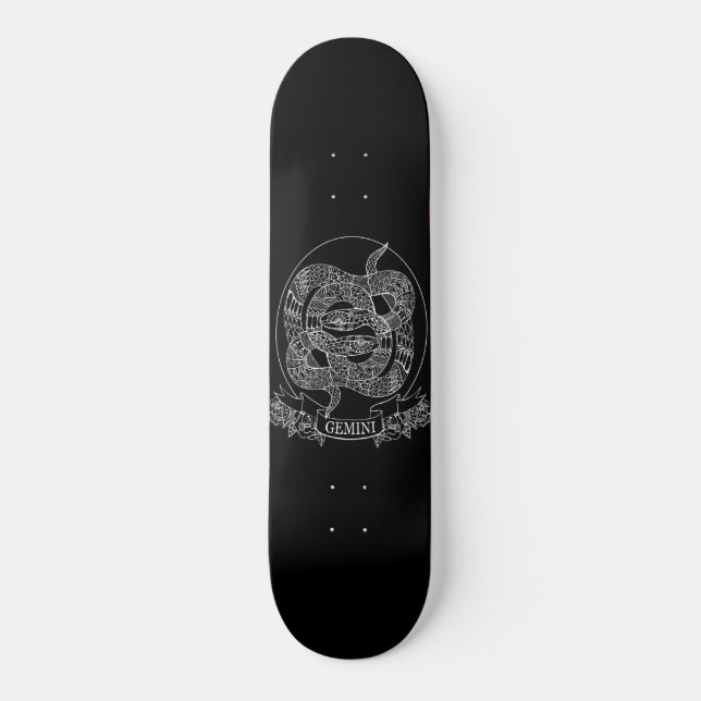 Gemini Snake Serpent Custom Element Skateboard (Front)