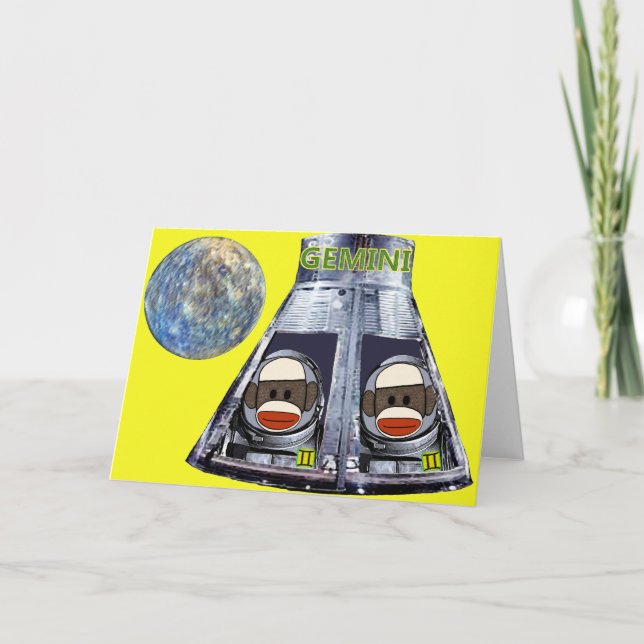 Gemini Sock Monkeys Card (Front)