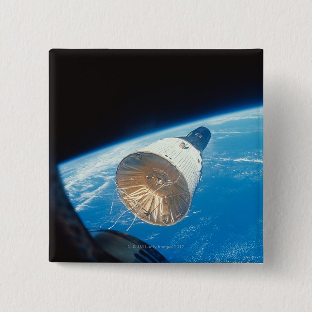 Gemini Space Capsule 15 Cm Square Badge (Front)