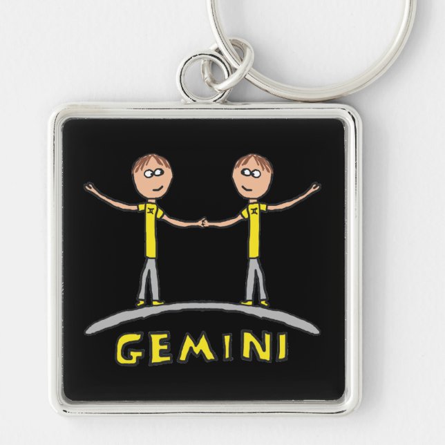 Gemini Star Sign Key Ring (Front)