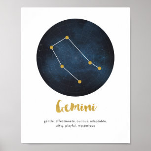 Gemini star sign print