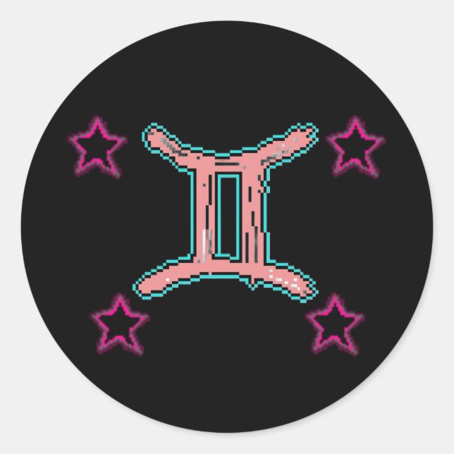 GEMINI Stars Classic Round Sticker (Front)