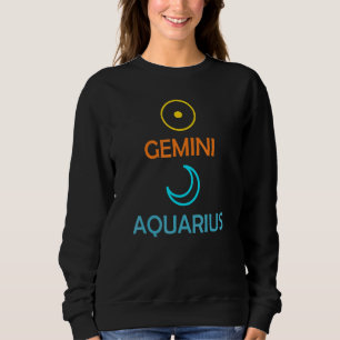 Gemini Sun Aquarius Moon Astrology Natal Chart Sweatshirt