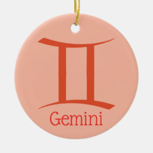 Gemini Sun Sign Zodiac Symbol  Ceramic Tree Decoration