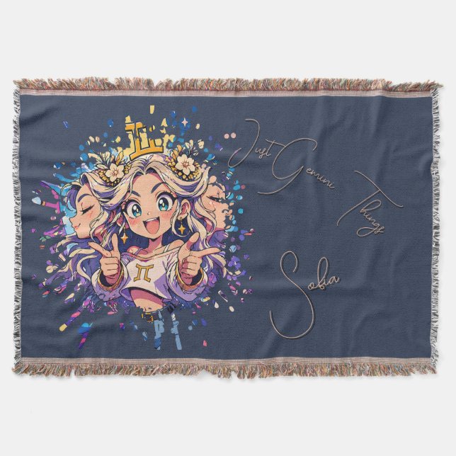 Gemini Sweet 16 Custom Name Blanket (Front)