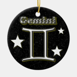 Gemini symbol ceramic tree decoration
