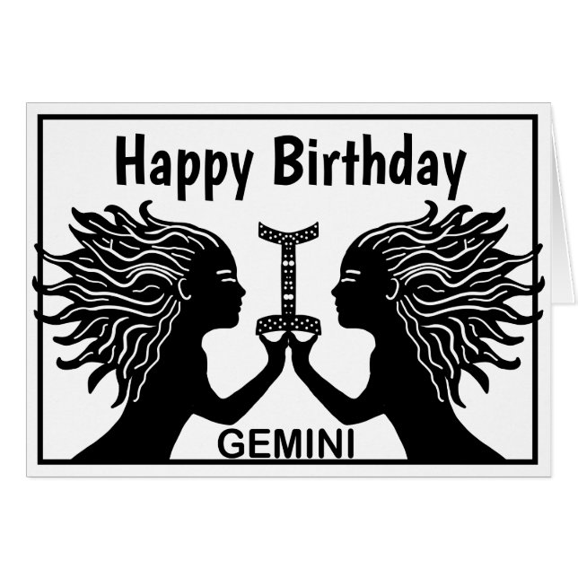 Gemini Symbol Happy Birthday Horoscope Zodiac (Front Horizontal)