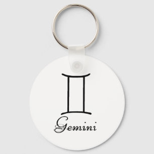 Gemini Symbol Key Ring