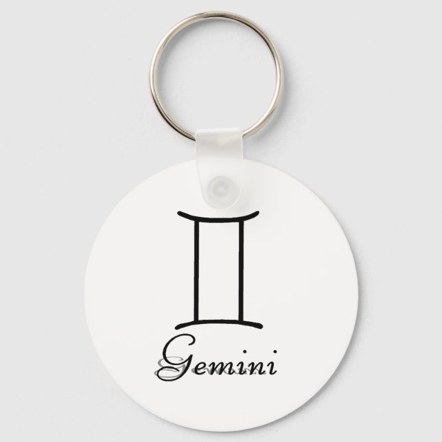 Gemini Symbol Key Ring (Front)
