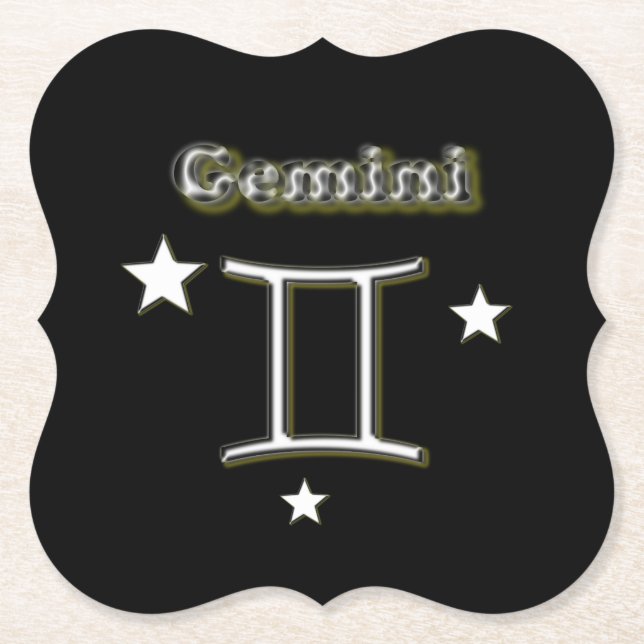Gemini symbol paper coaster (Front)
