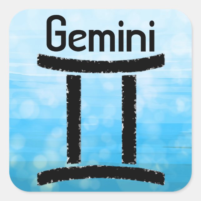 Gemini Symbol Zodiac Horoscope Sign Square Sticker (Front)