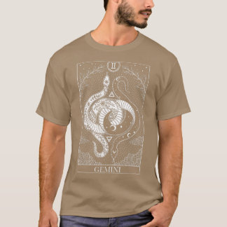 Gemini Tarot Card Crescent Moon And Sanke  T-Shirt