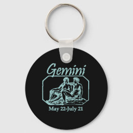 Gemini Teal Key Ring