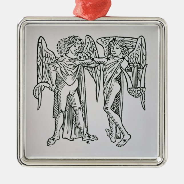 Gemini (the Twins) an illustration from the 'Poeti Metal Tree Decoration (Front)